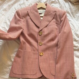 Lanvin Red and Black Checkered Blazer